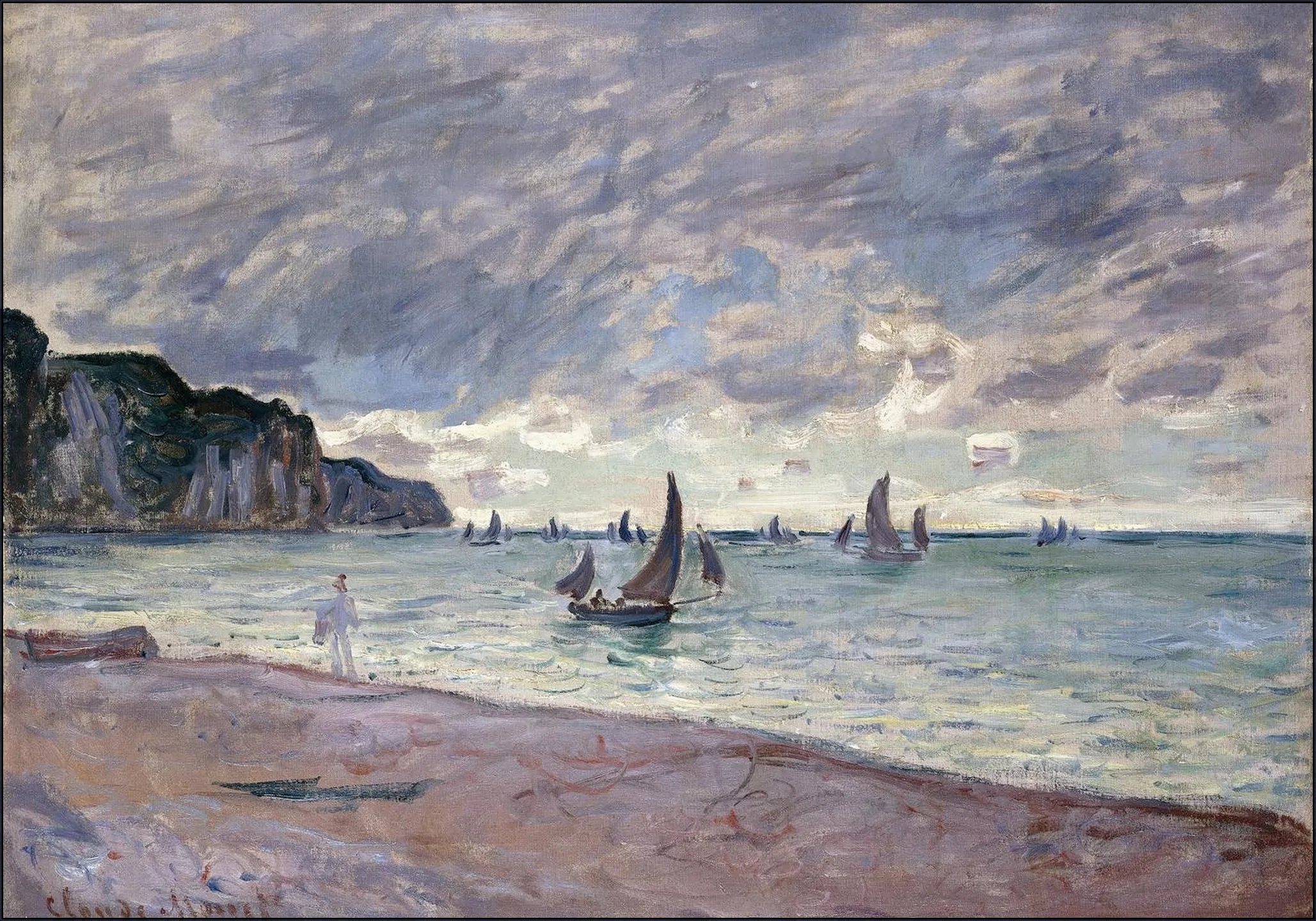 Fishing Boats and Cliffs - Pourville