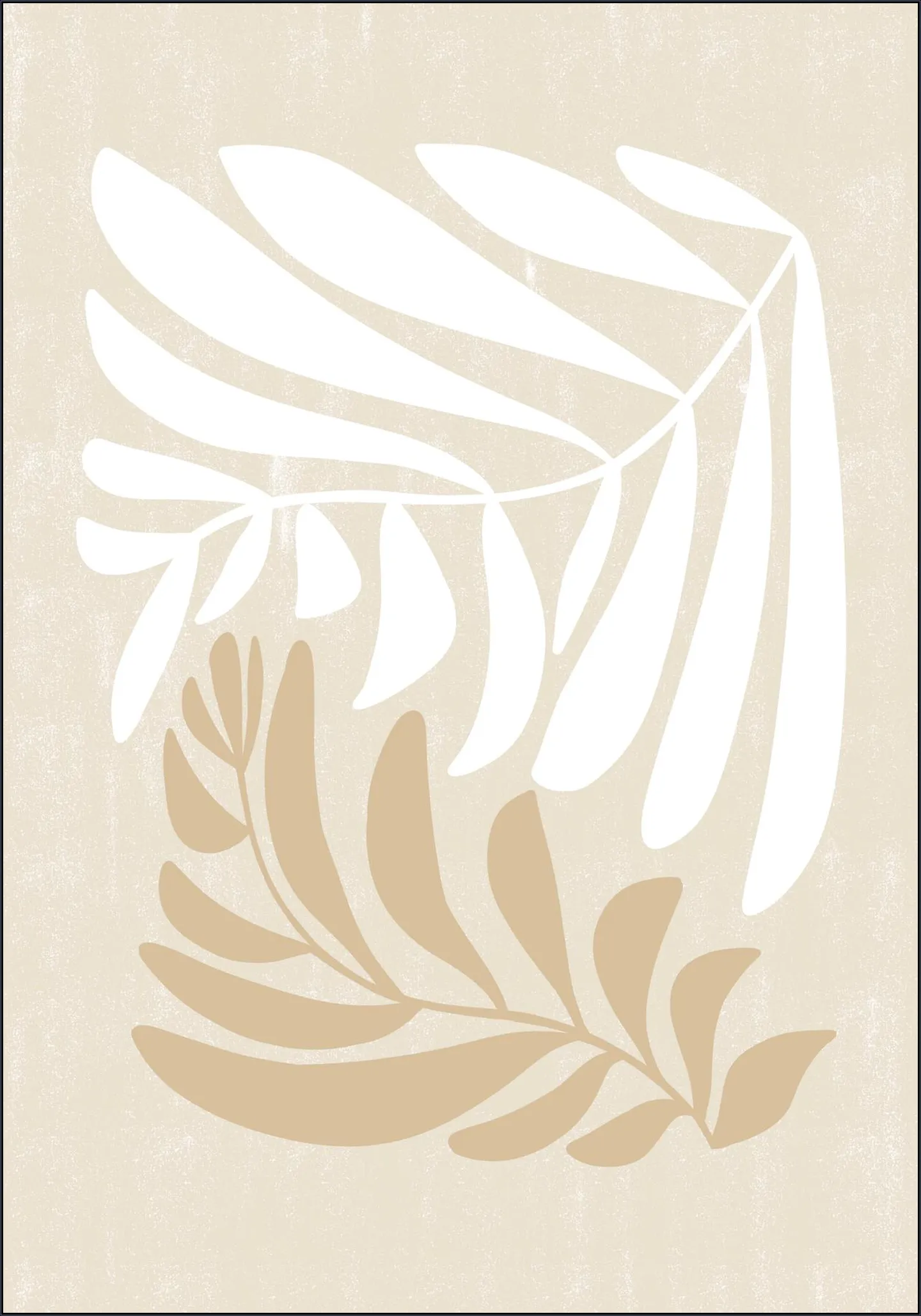 Modern Fern in Beige and White