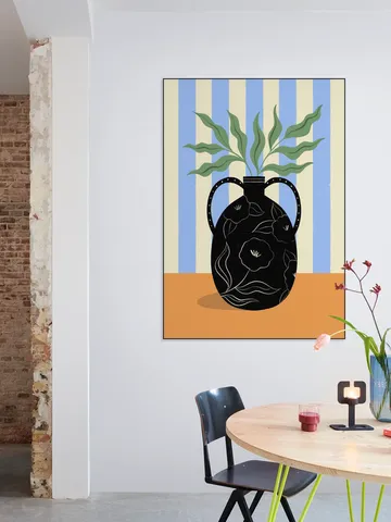 Leaves in Patterned Vase