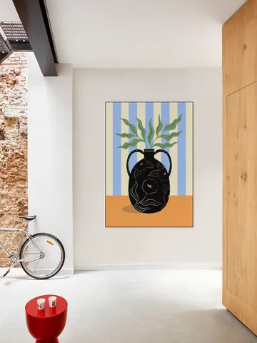 Leaves in Patterned Vase