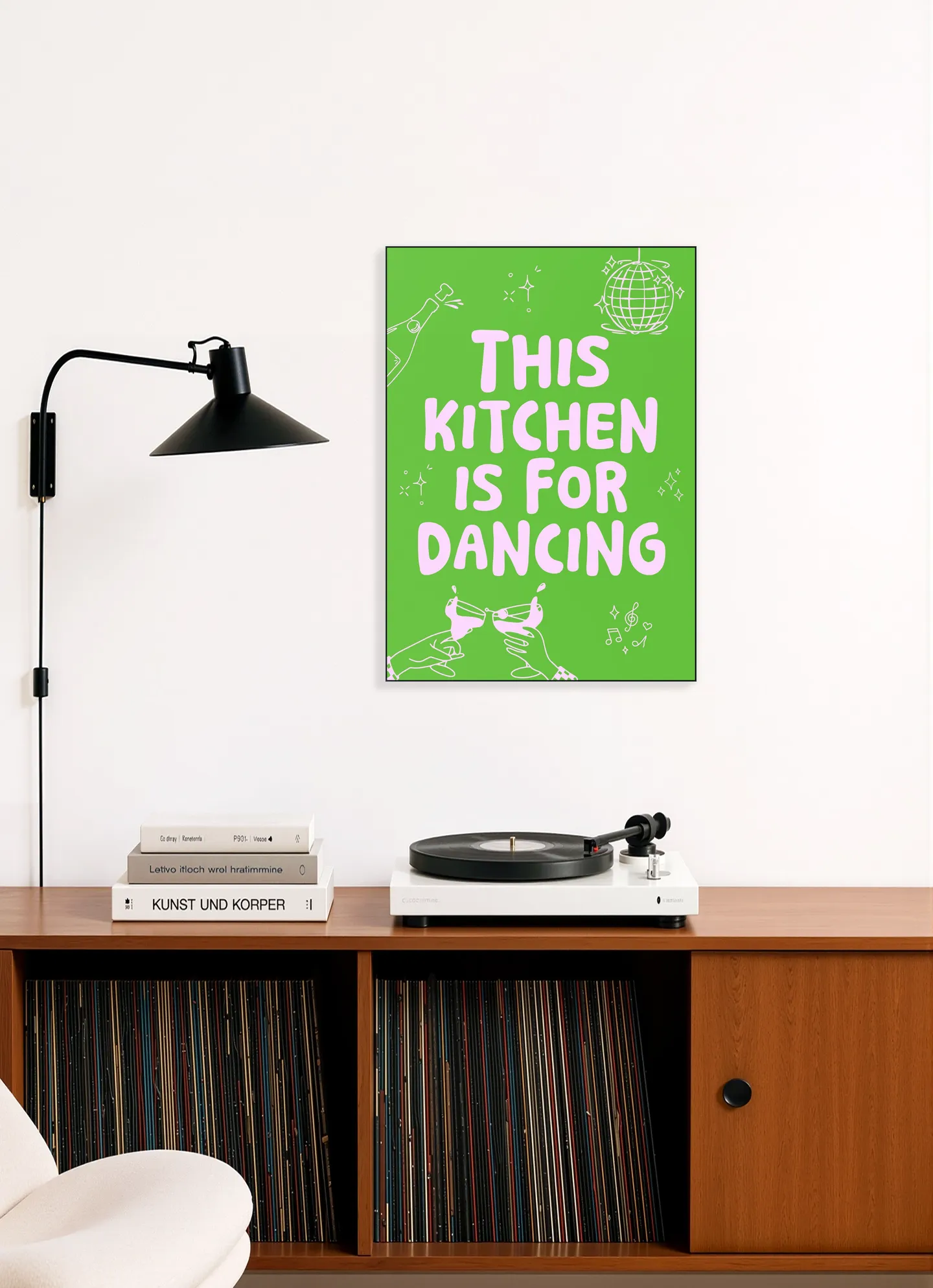 This kitchen is for dancing - green 