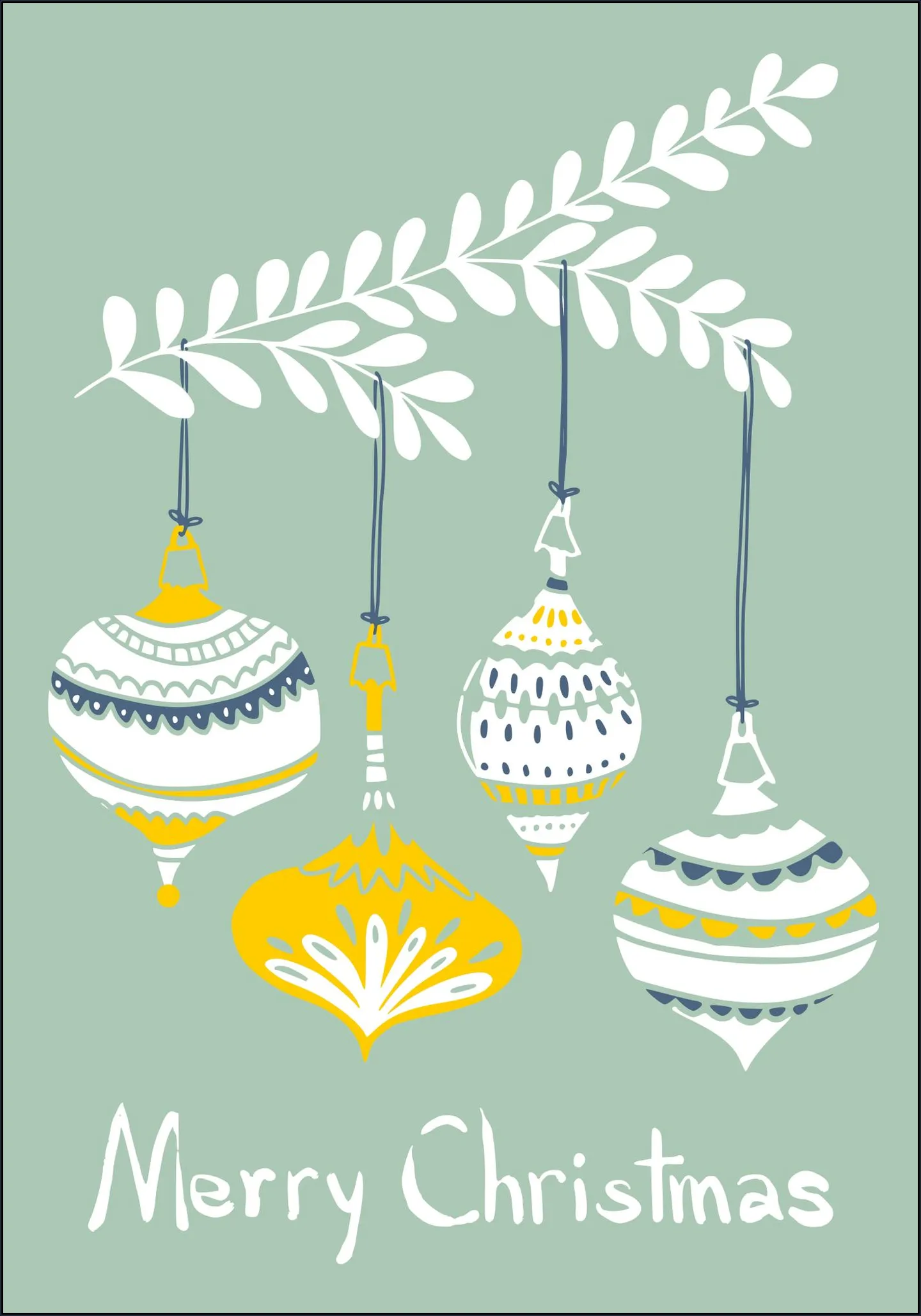 Cheerful little Christmas Baubles - Mint