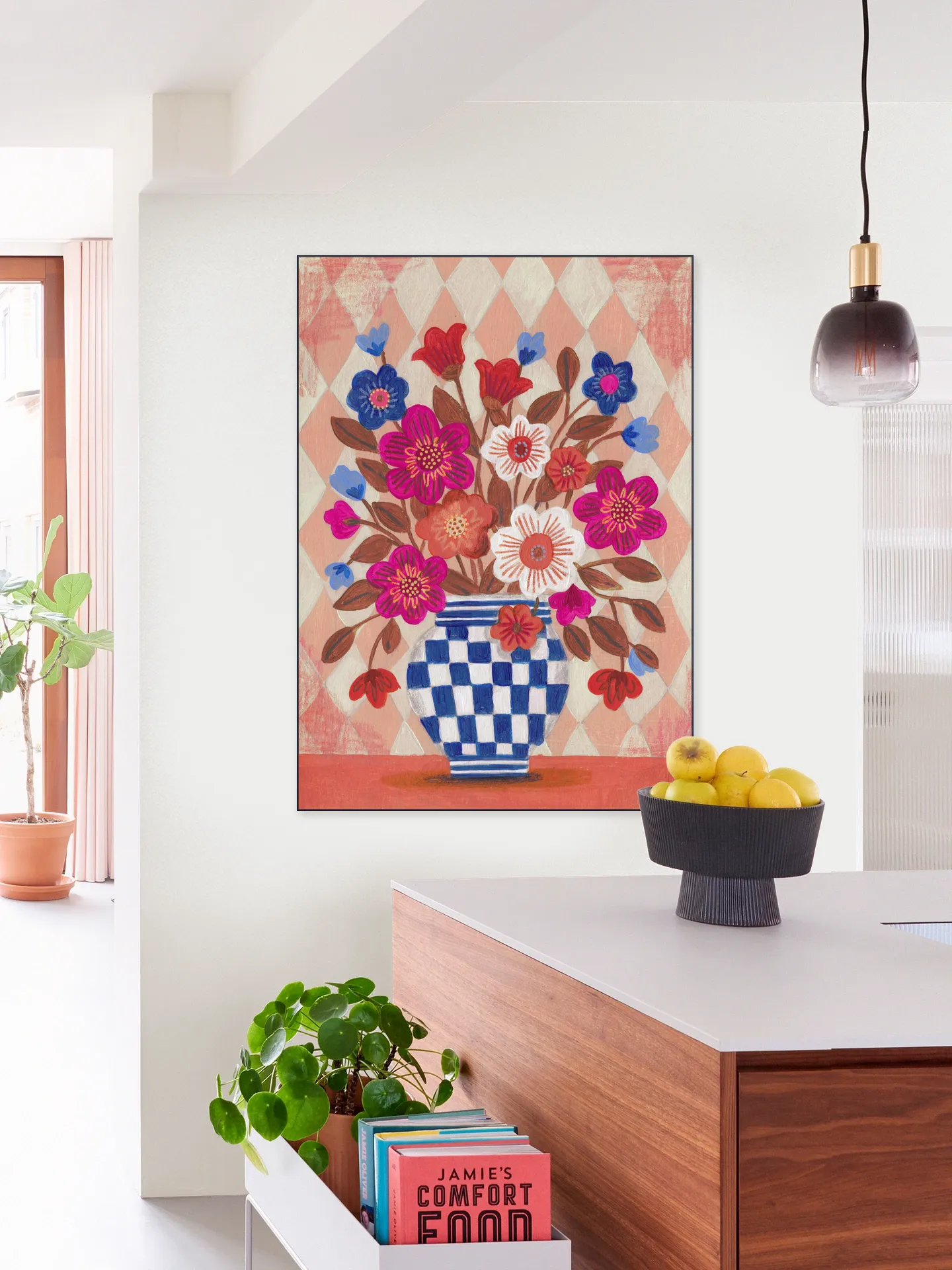 Vase Flowers Brights & Blues