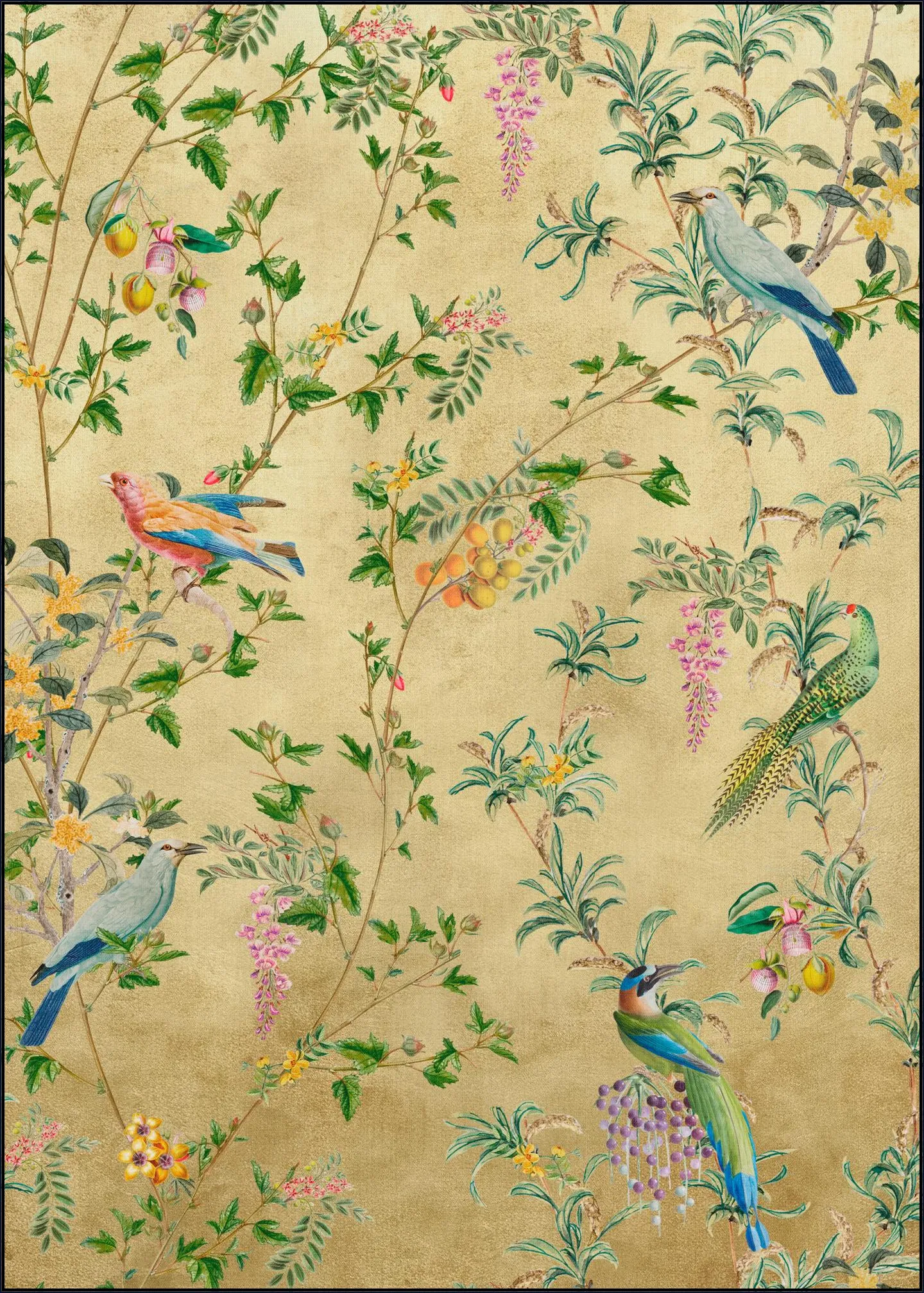 Vintage Birds and Climbing Vines