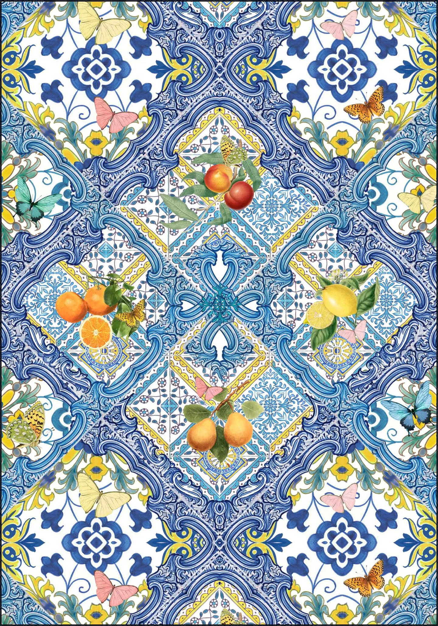 Mediterranean tiles and citrus fruit I