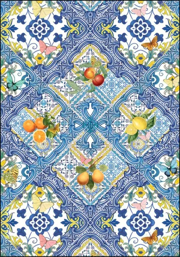 Mediterranean tiles and citrus fruit I