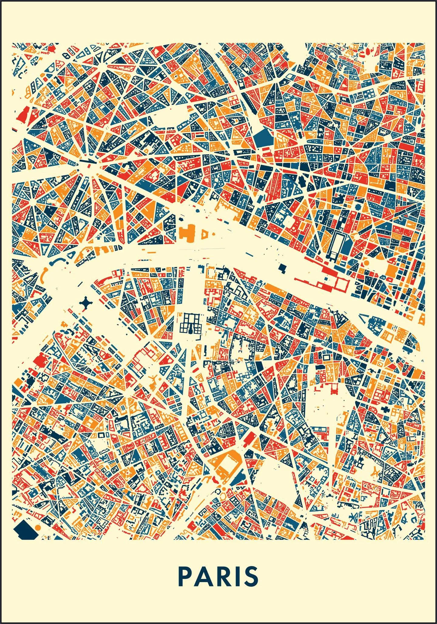 Paris Mosaic City Map