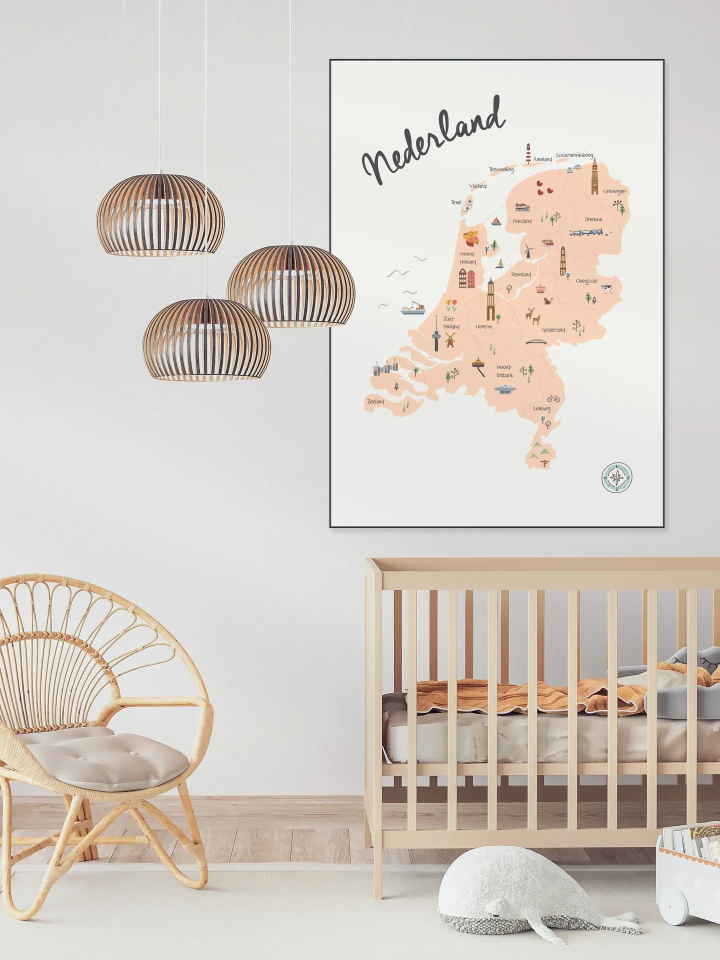 The Netherlands Kids Map beige