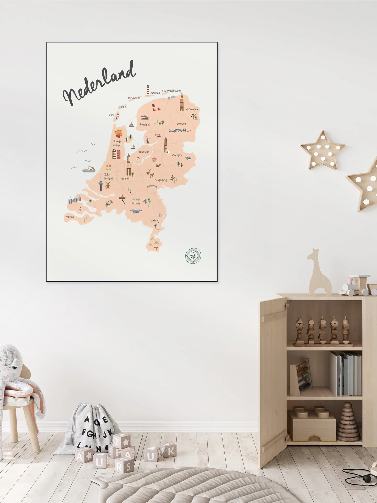 The Netherlands Kids Map beige