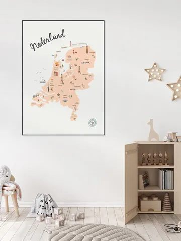 The Netherlands Kids Map beige