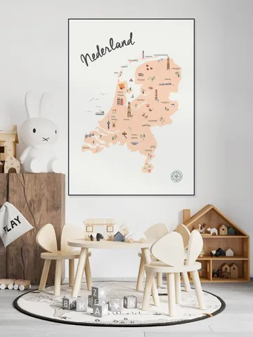 The Netherlands Kids Map beige