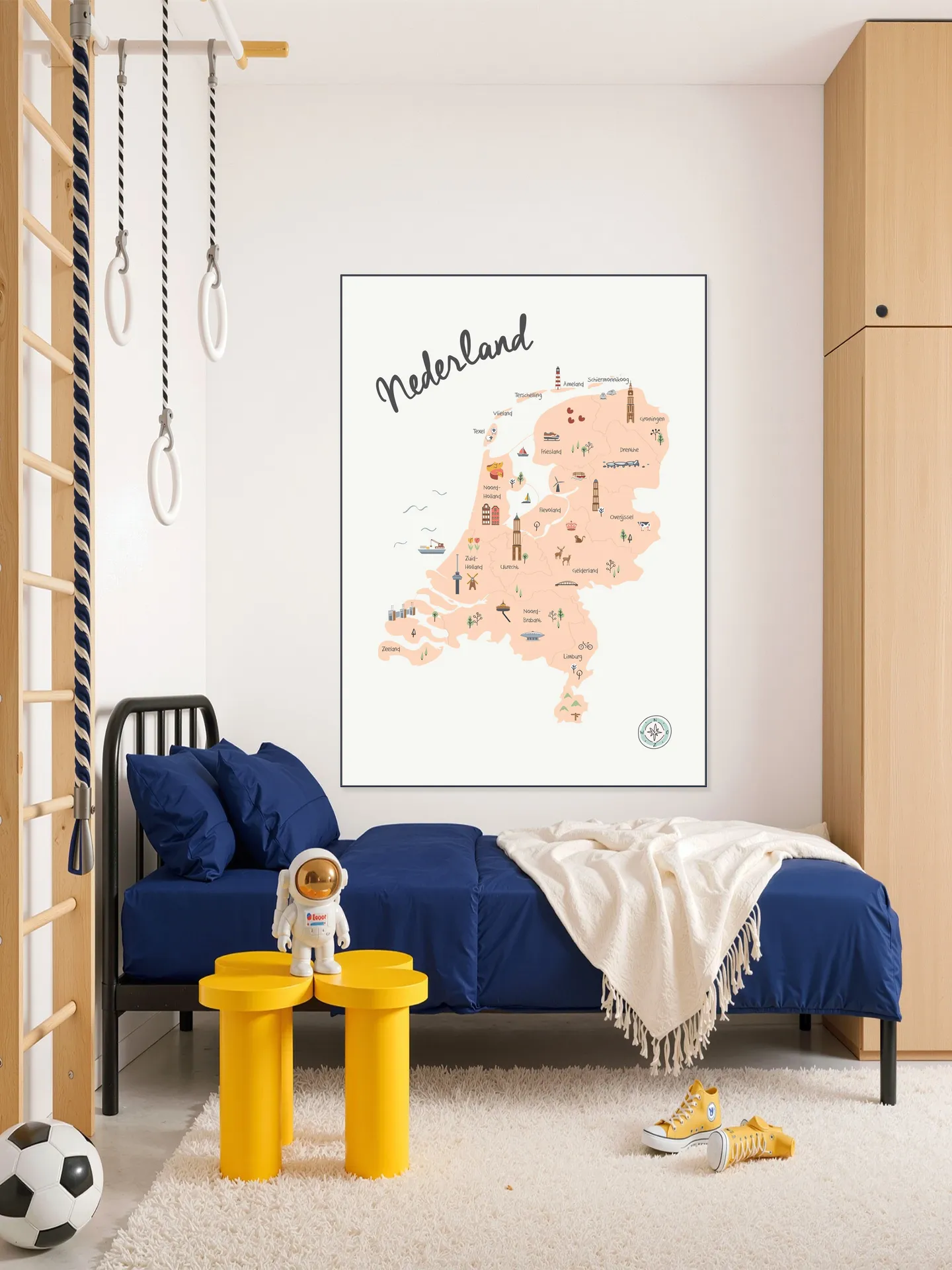 The Netherlands Kids Map beige