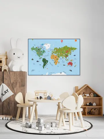 World Map Kids Text