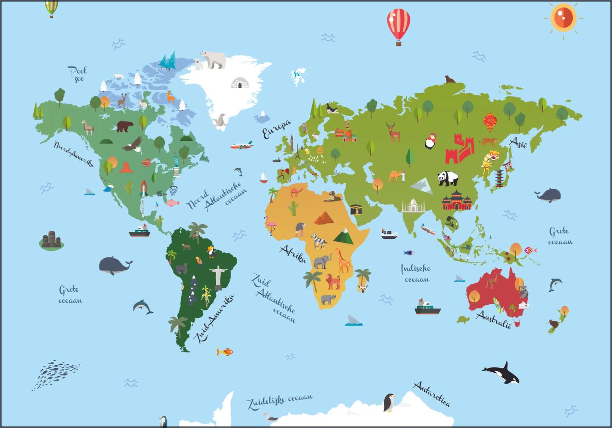 World Map Kids Text