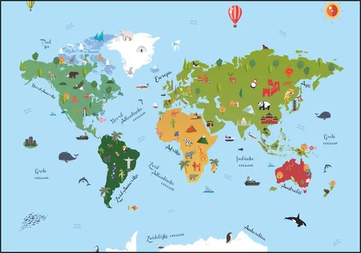 World Map Kids Text