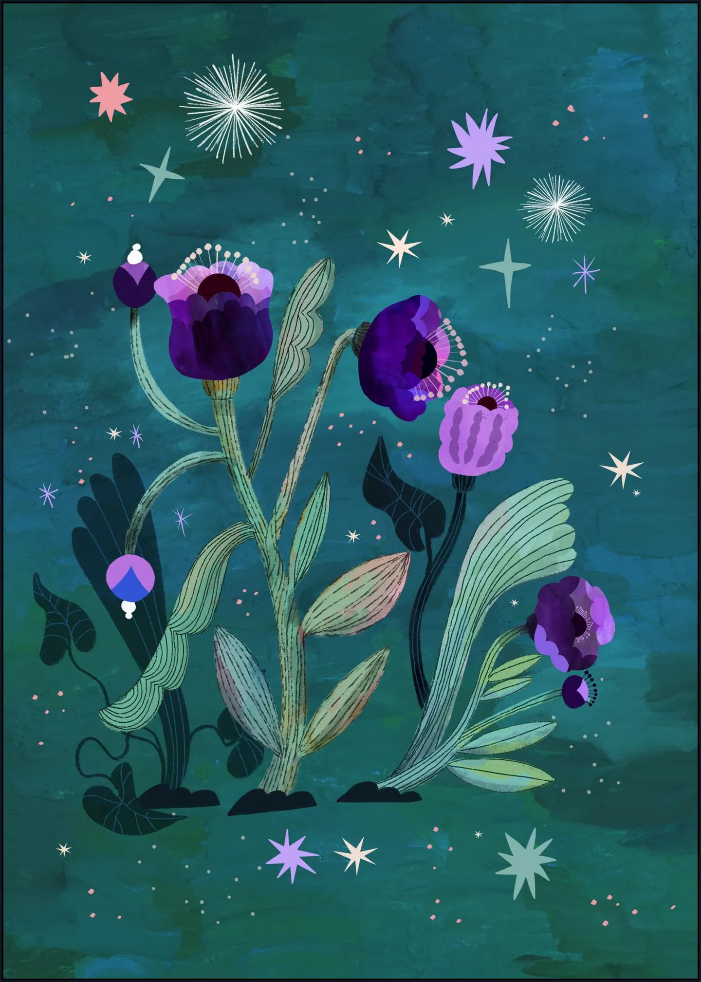 Teal Violet Flower Mystery