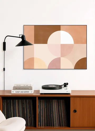 Geometric Circles and Squares in Earthy Tones