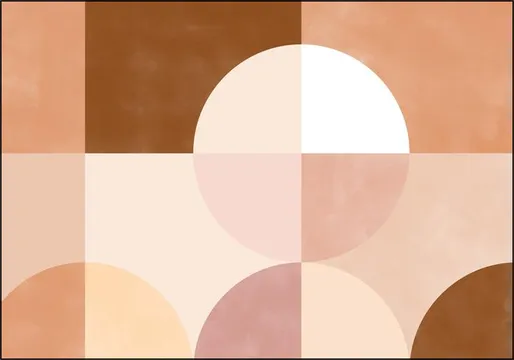 Geometric Circles and Squares in Earthy Tones