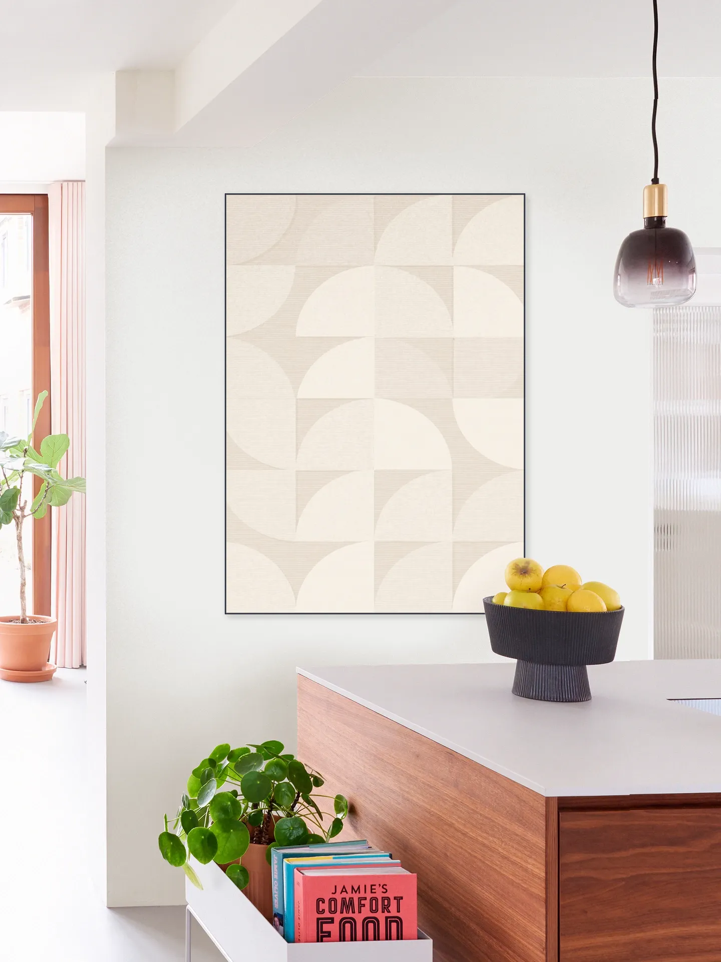 Mid century retro geometry - ivory