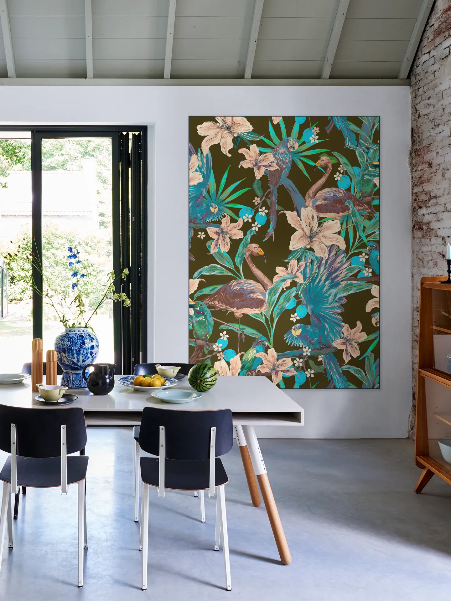 Jungle Birds and Flamingo Olive