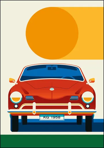 Red Vintage Sports Car Front