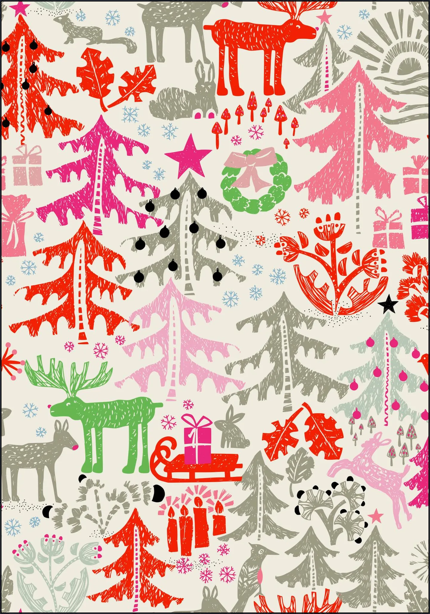 X-Mas Winter Forest Pattern