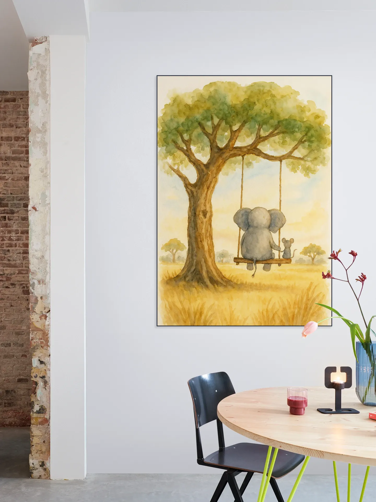 Elephant and Mouse on the Swing