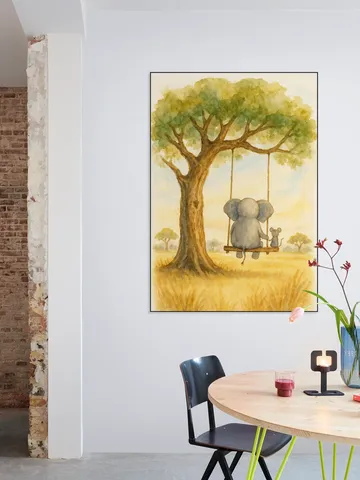 Elephant and Mouse on the Swing