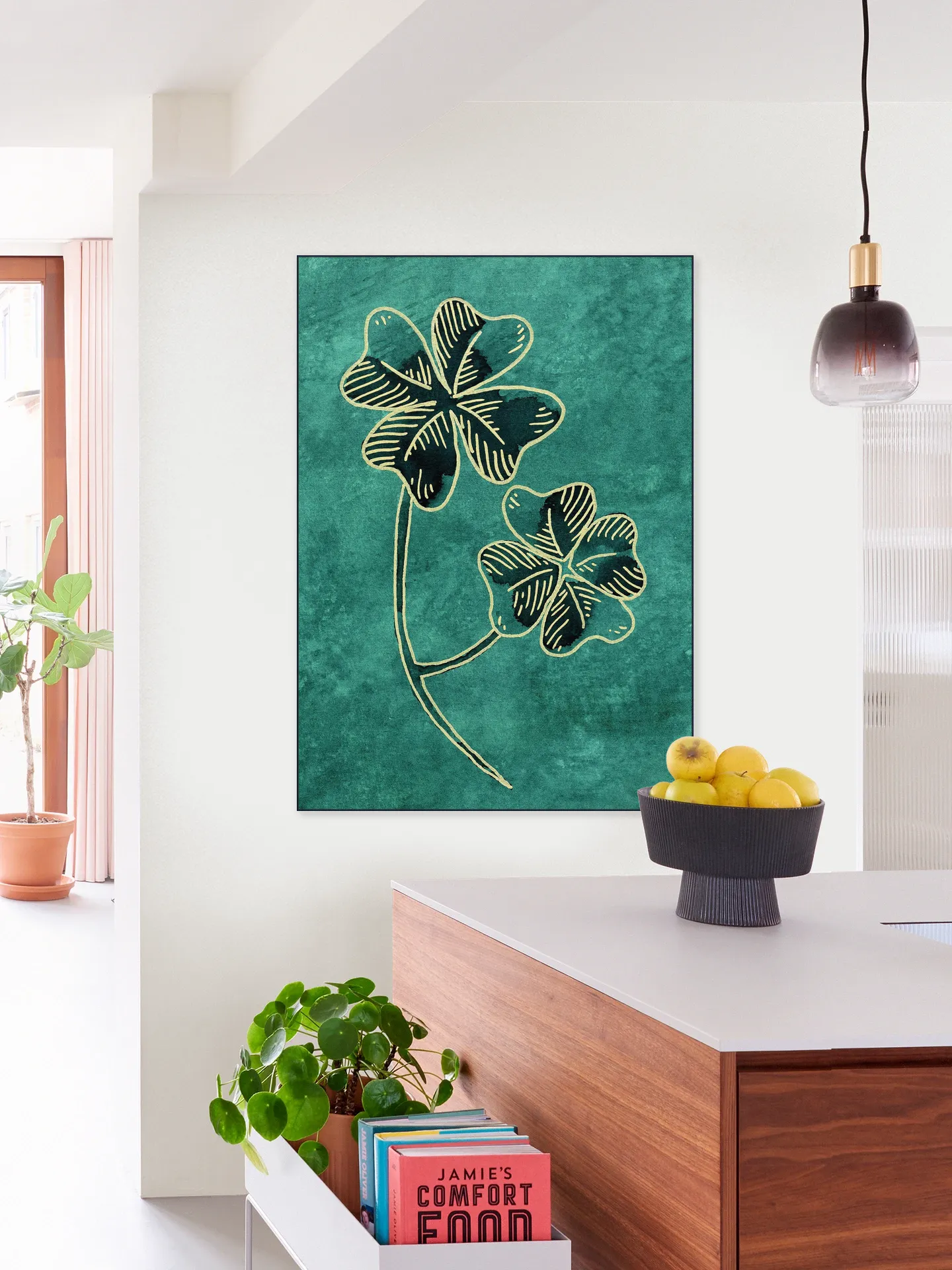 Four Leaf Clover Luck with Gold