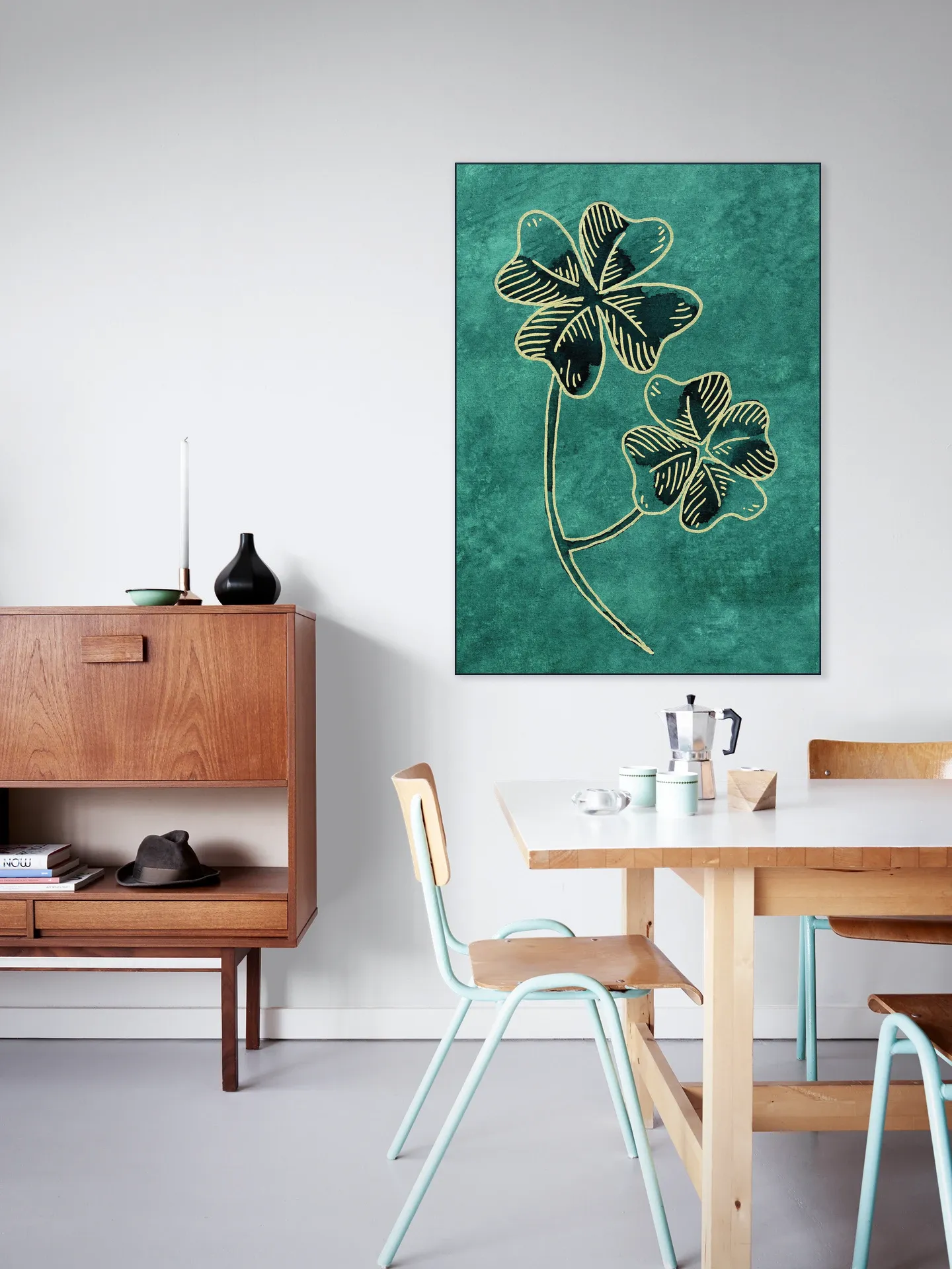 Four Leaf Clover Luck with Gold