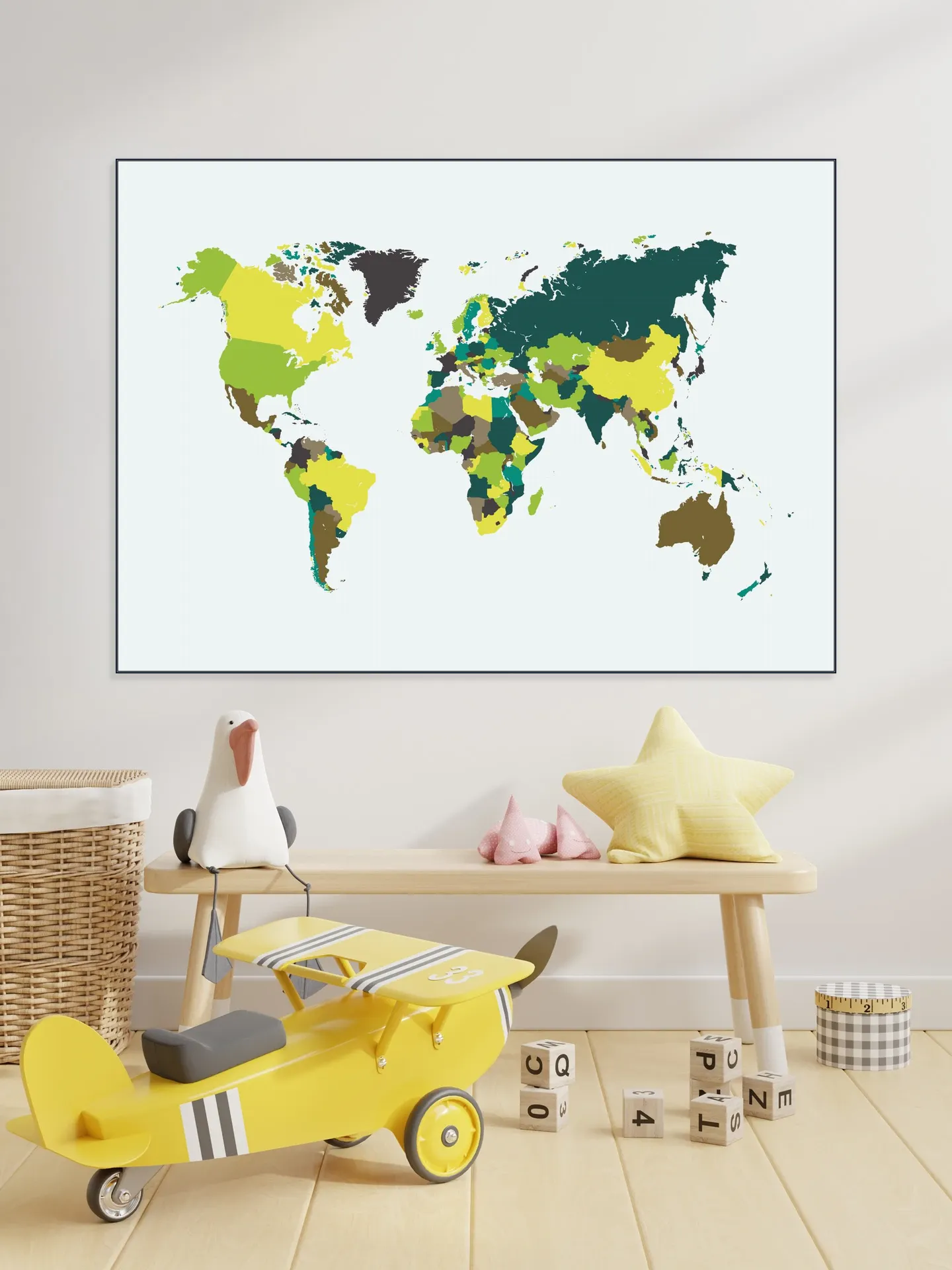 World Map Mosaic Spring