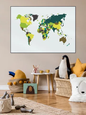 World Map Mosaic Spring