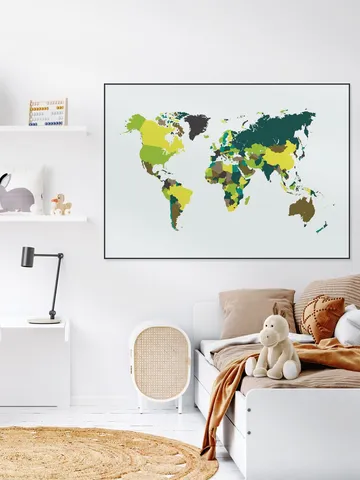 World Map Mosaic Spring
