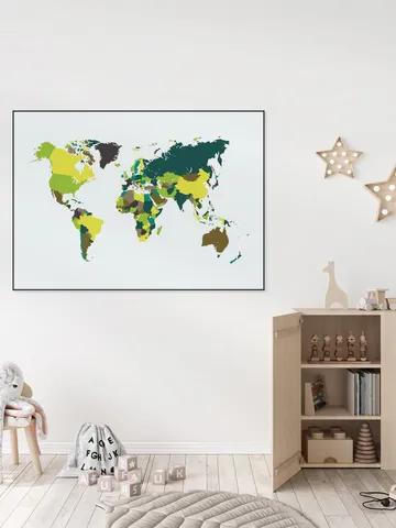 World Map Mosaic Spring