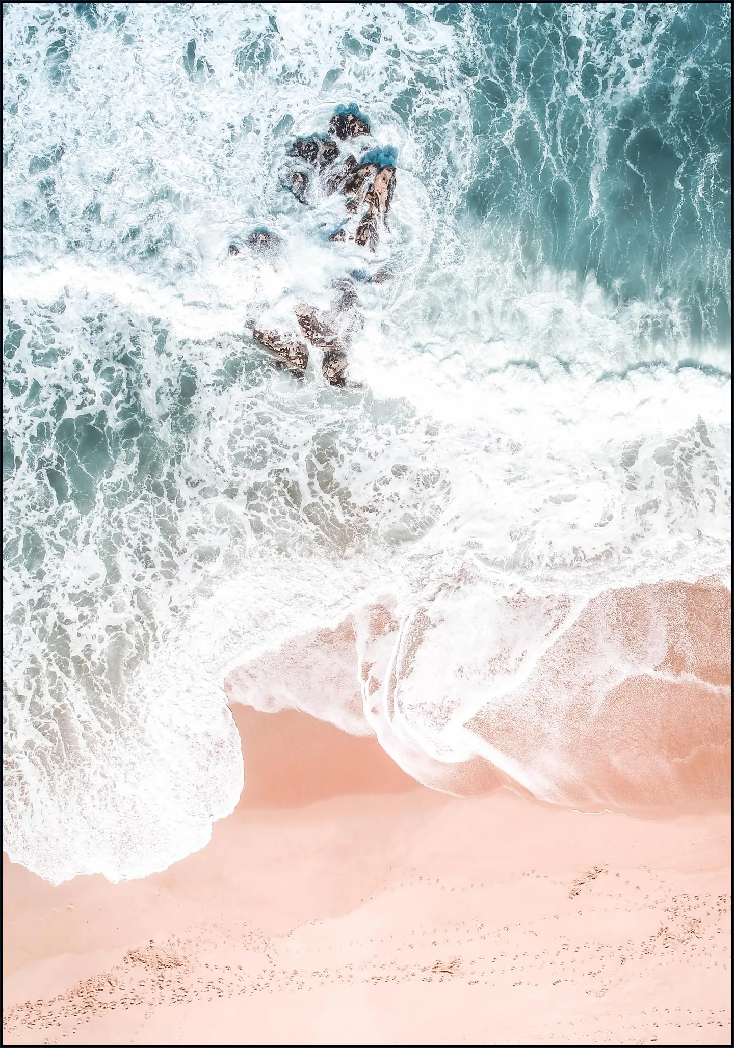 Aerial Ocean Crashing Waves