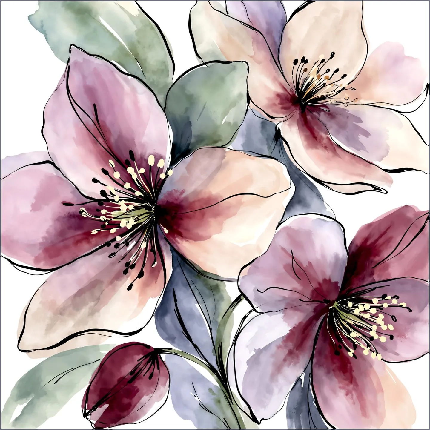 Elegant Helleborus Flowers