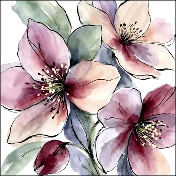 Elegant Helleborus Flowers