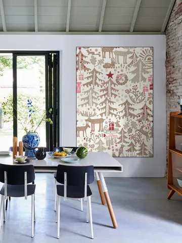 X-Mas Winter Forest Pattern - Beige