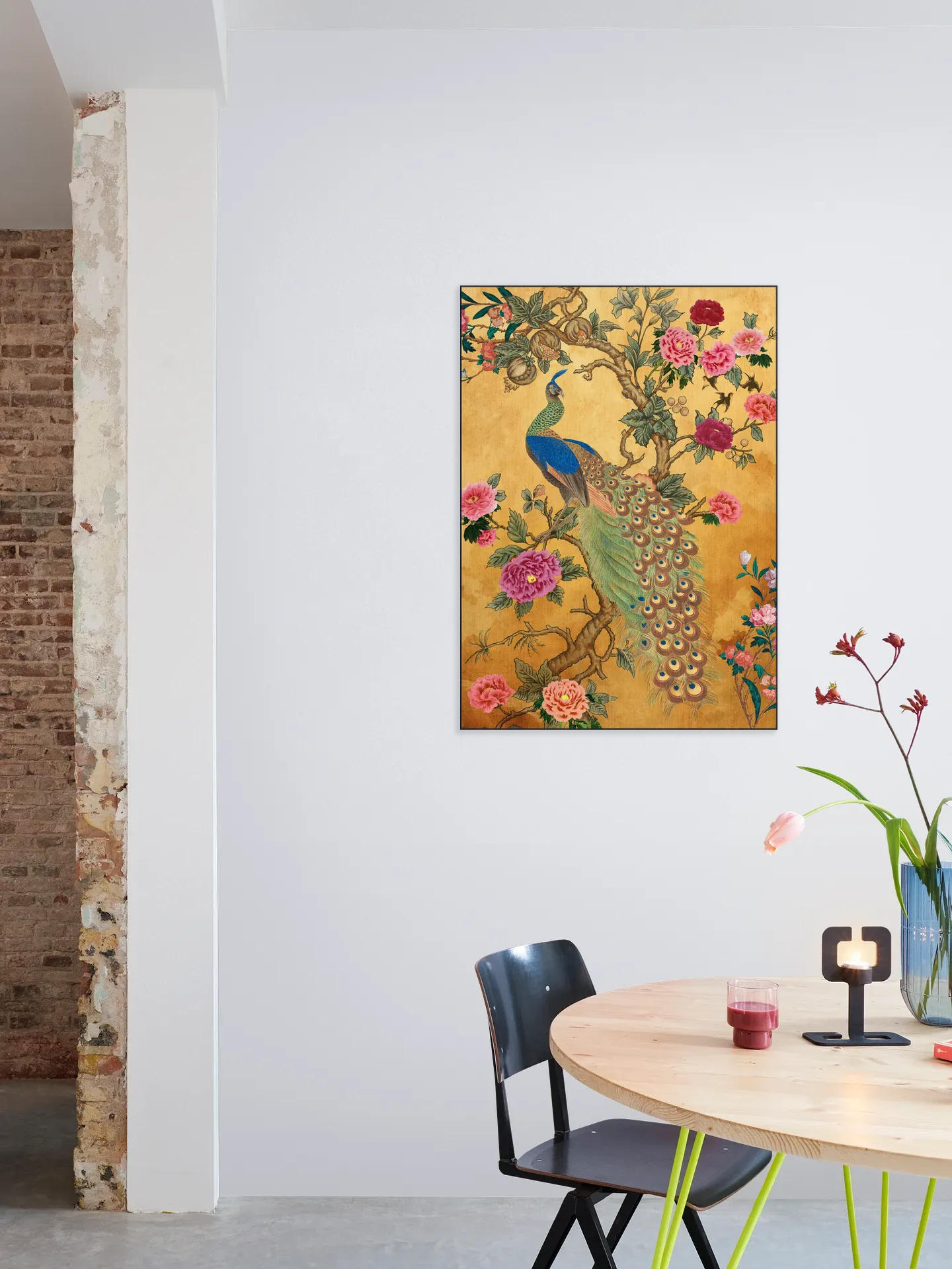 Japanese Peacock and Cherry Blossom