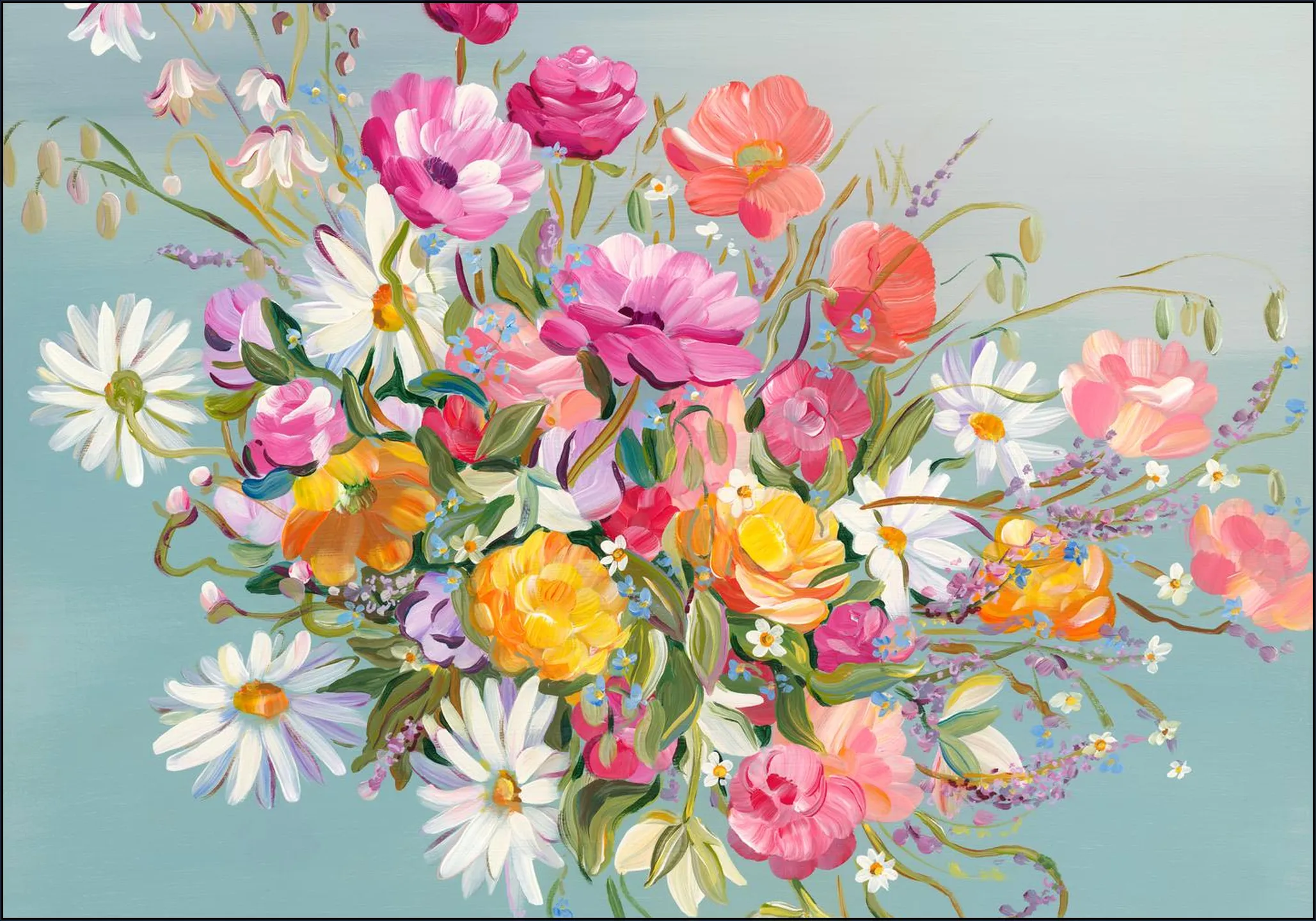 Blooms On Blue