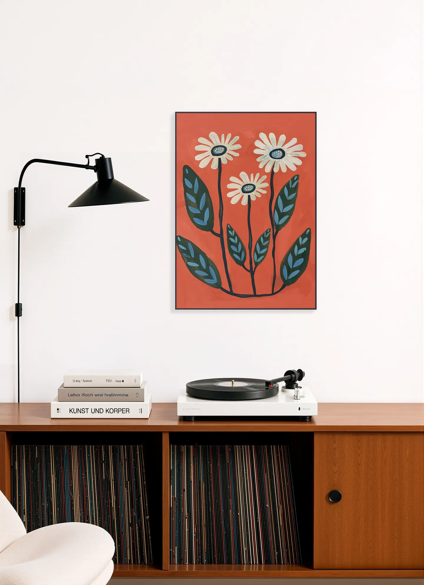 Terracotta Abstract Daisy Flowers