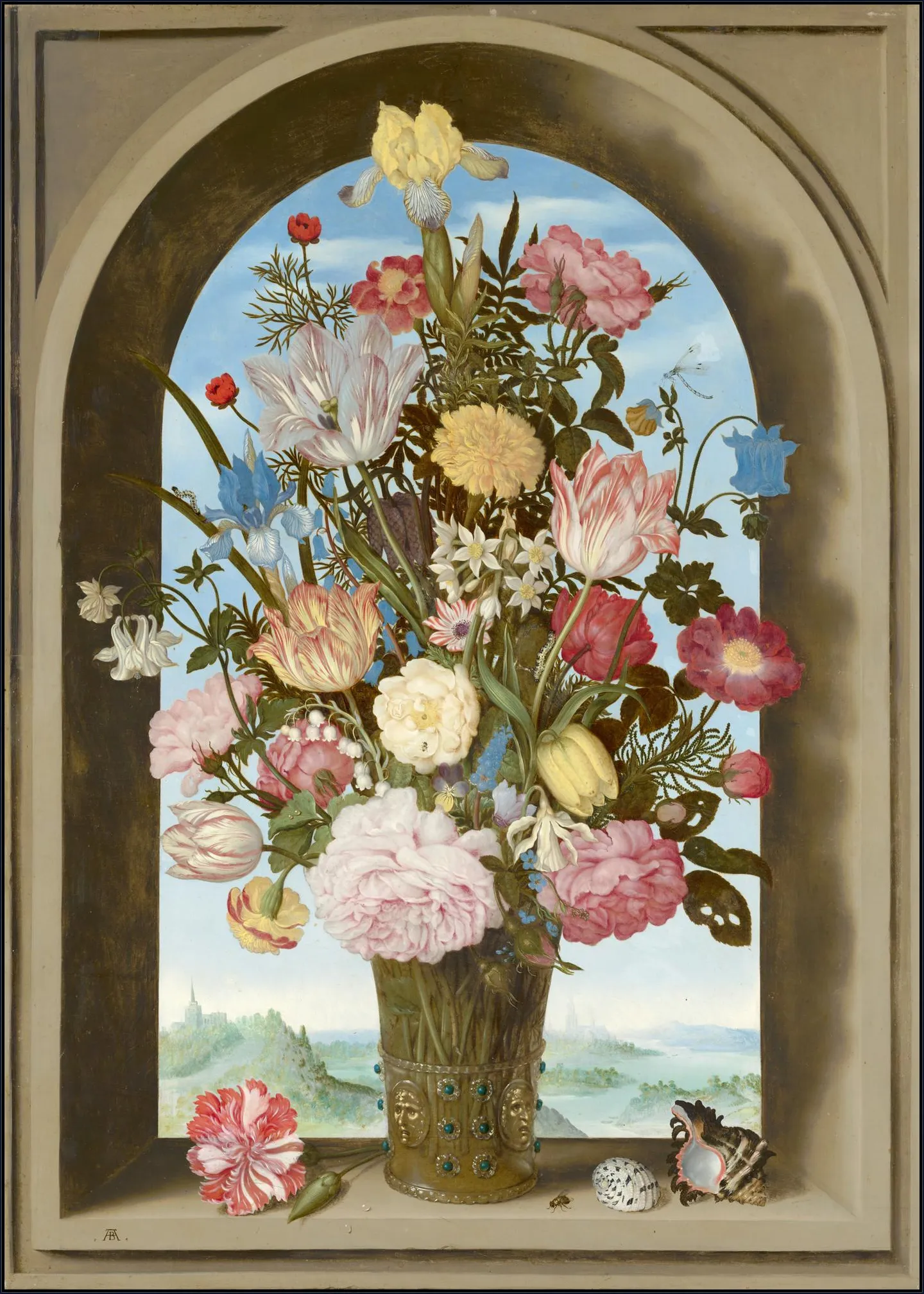 Vase of Flowers in a Window