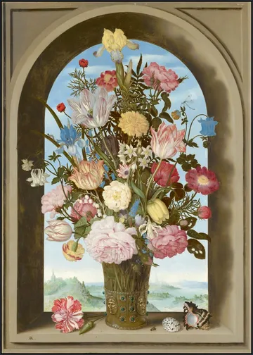 Vase of Flowers in a Window