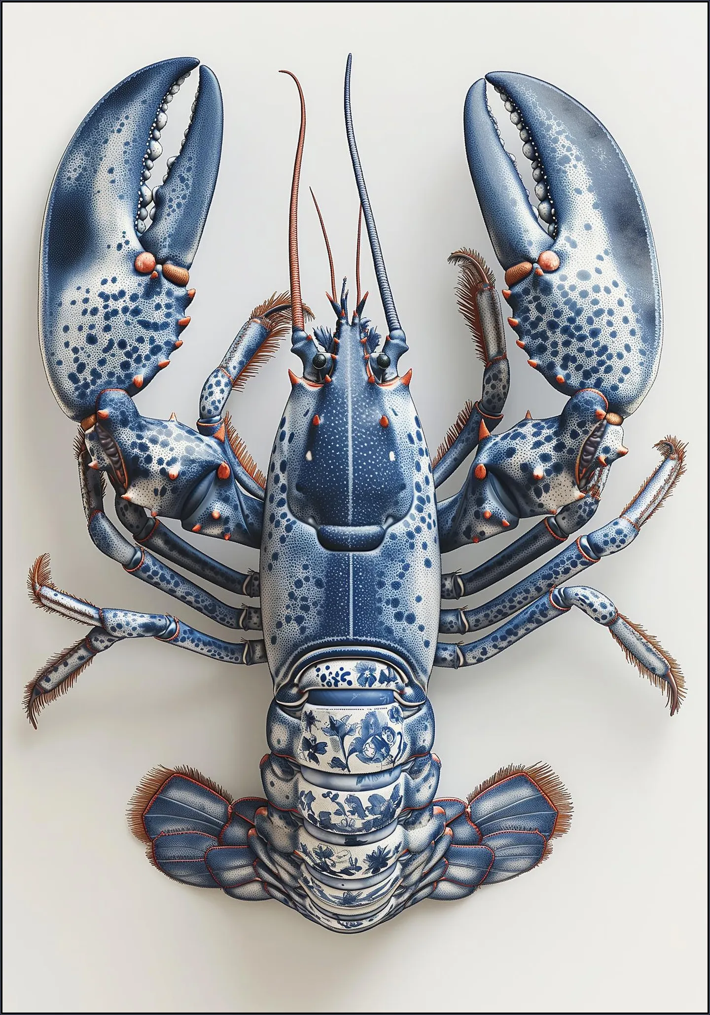 Delft Blue Lobster - White