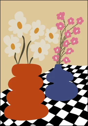 Two Blooming Pottery
