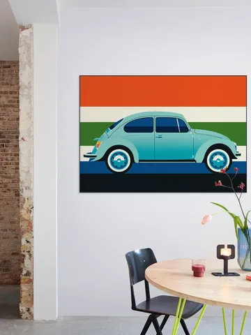 Mint Vintage Car with Stripes
