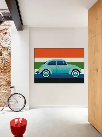 Mint Vintage Car with Stripes