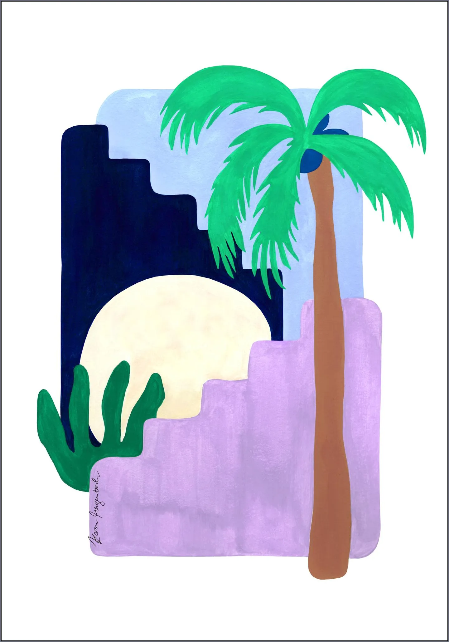 Coconut Palm and Moonlight