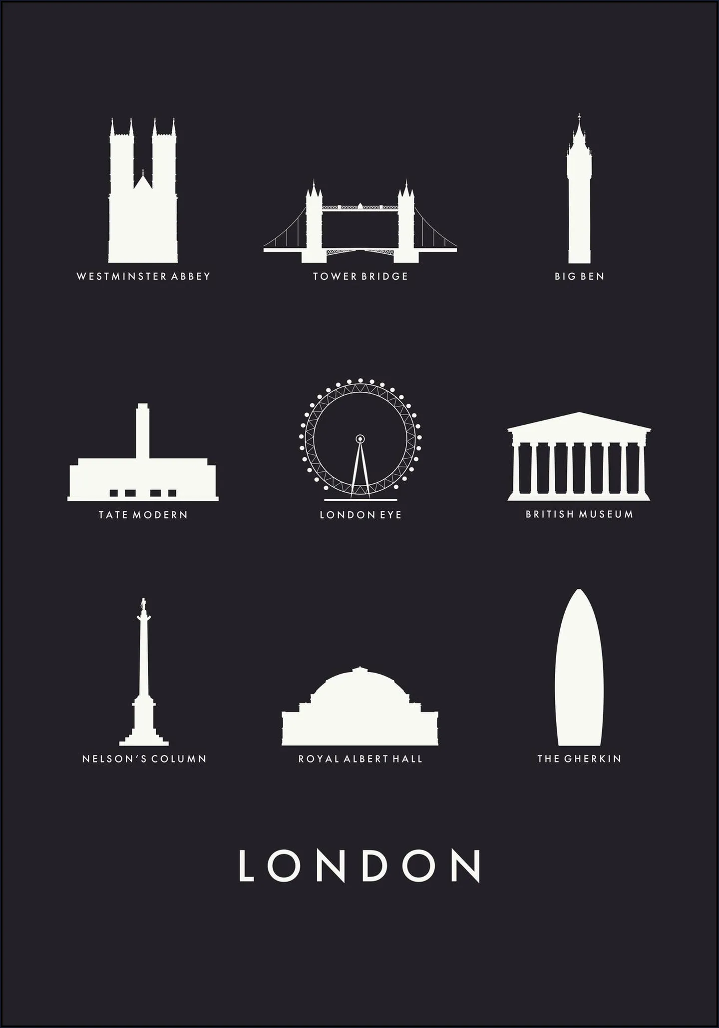 London Architecture black