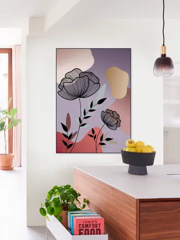 Black Line Art Flower